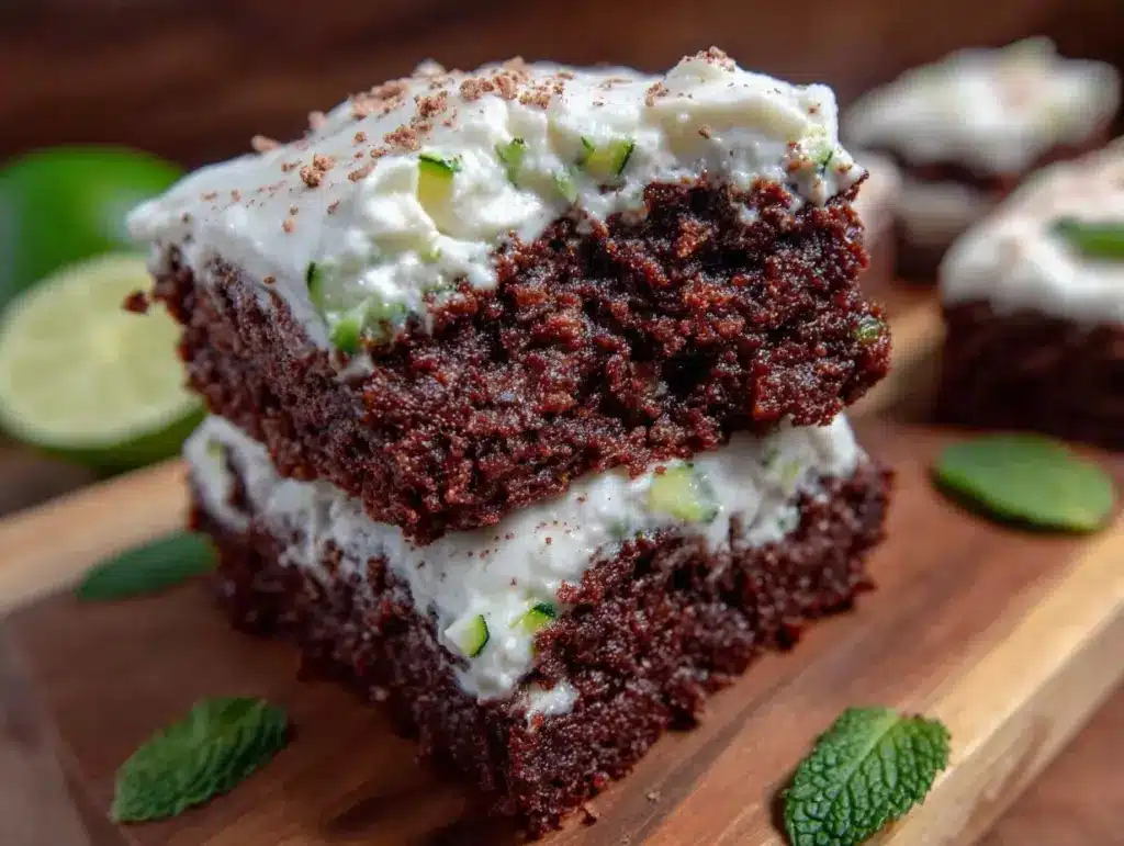 creamy zucchini brownies - featured image