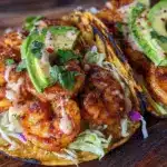 crispy air fryer bang bang shrimp tacos - featured image