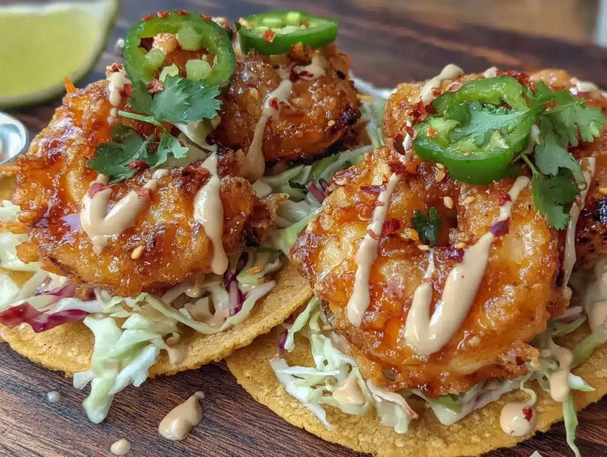 crispy air fryer bang bang shrimp tacos preparation steps
