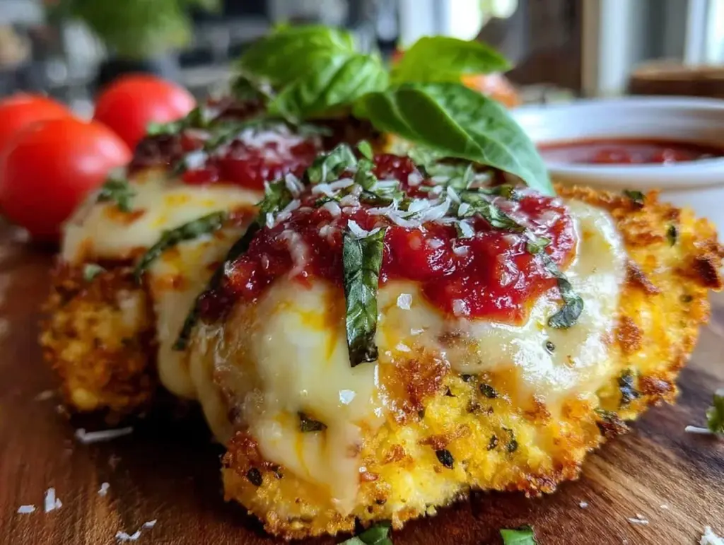 crispy air fryer chicken parmesan - featured image