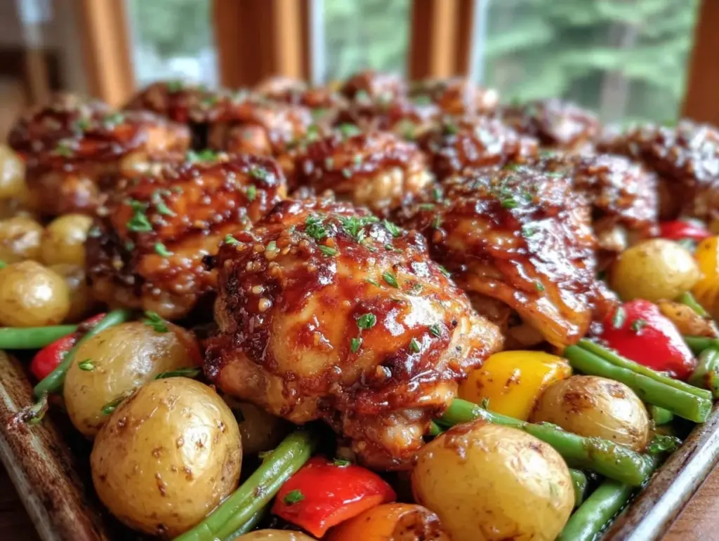 crispy bbq chicken sheet pan - featured image