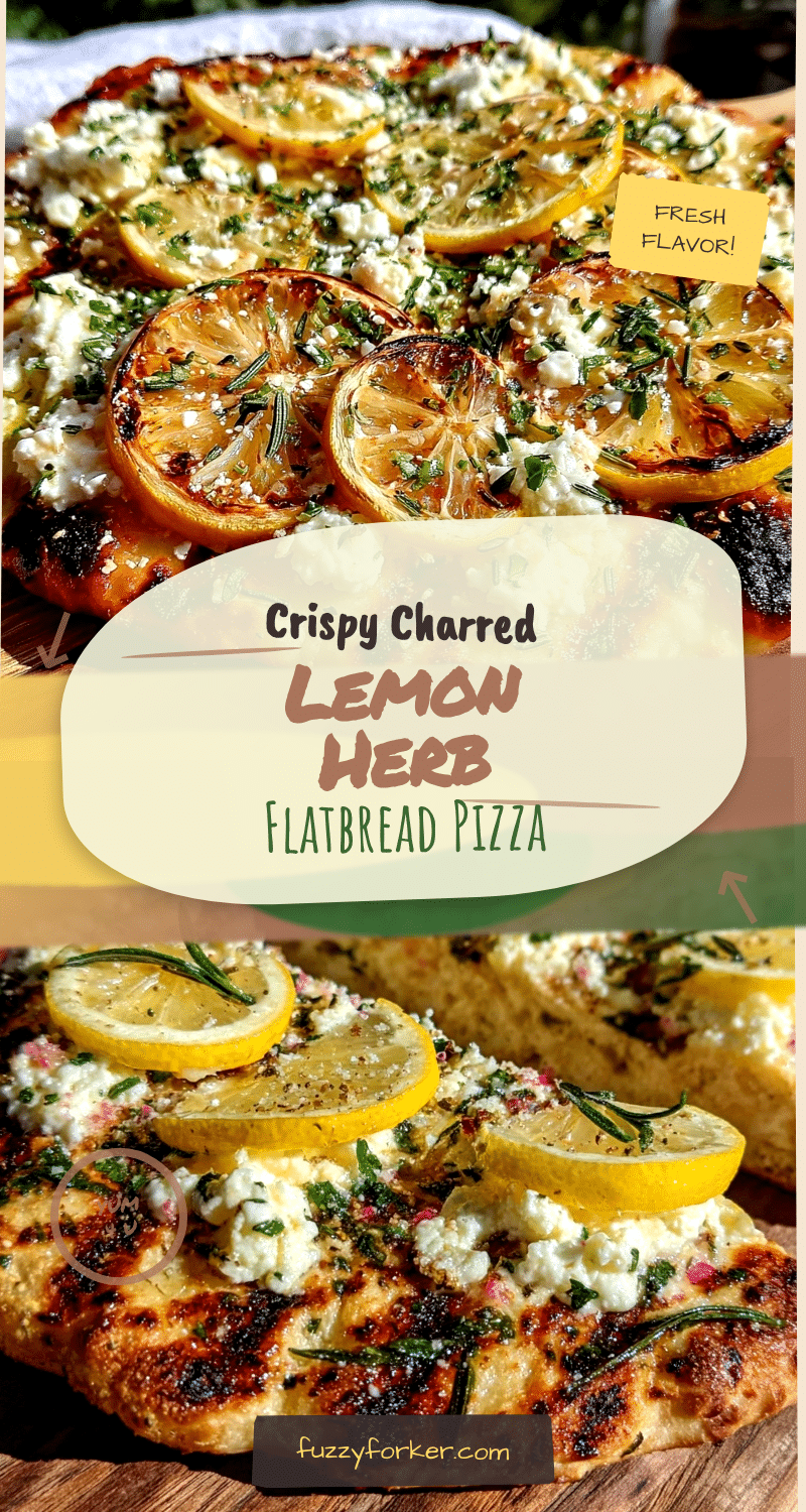crispy charred lemon herb flatbread pizza recipe
