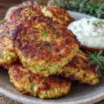 crispy zucchini fritters - featured image