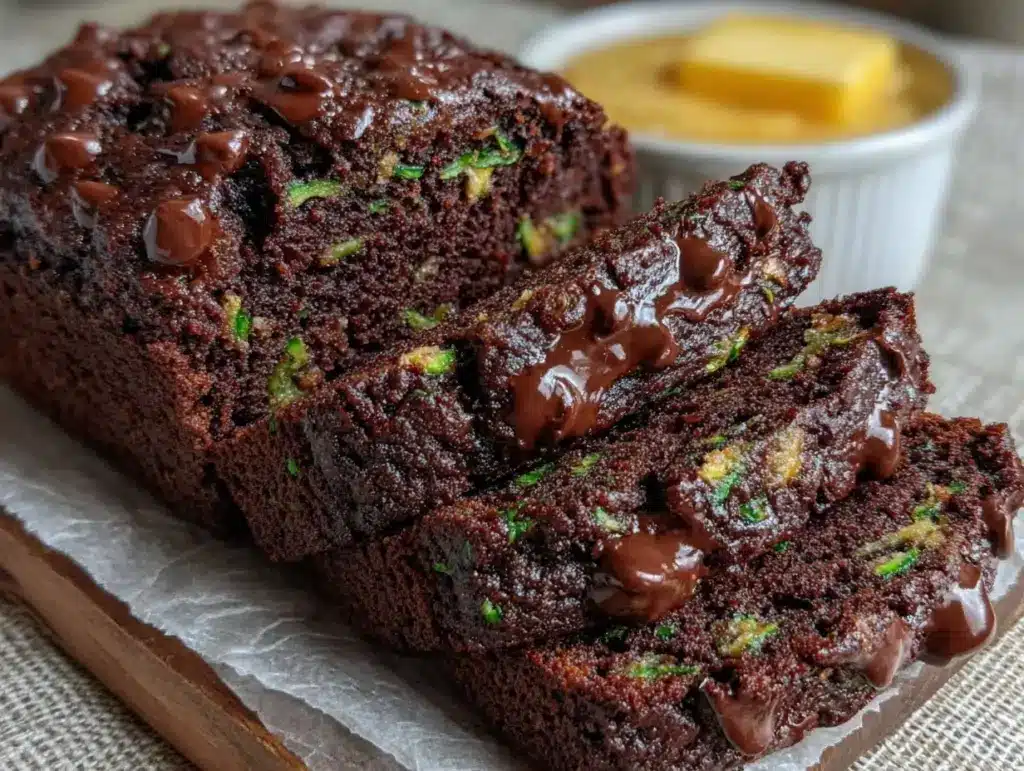 double chocolate chip zucchini bread - featured image