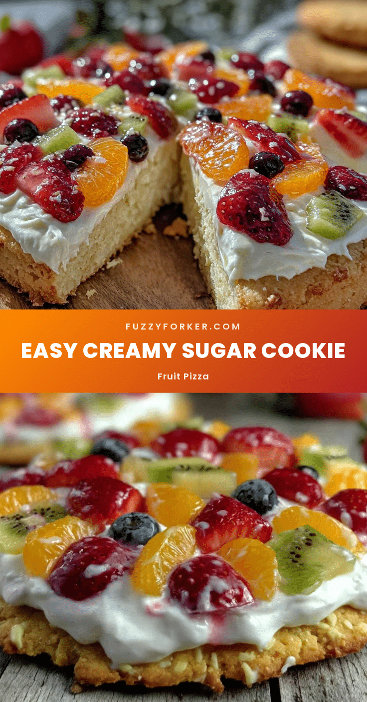 easy creamy sugar cookie fruit pizza recipe