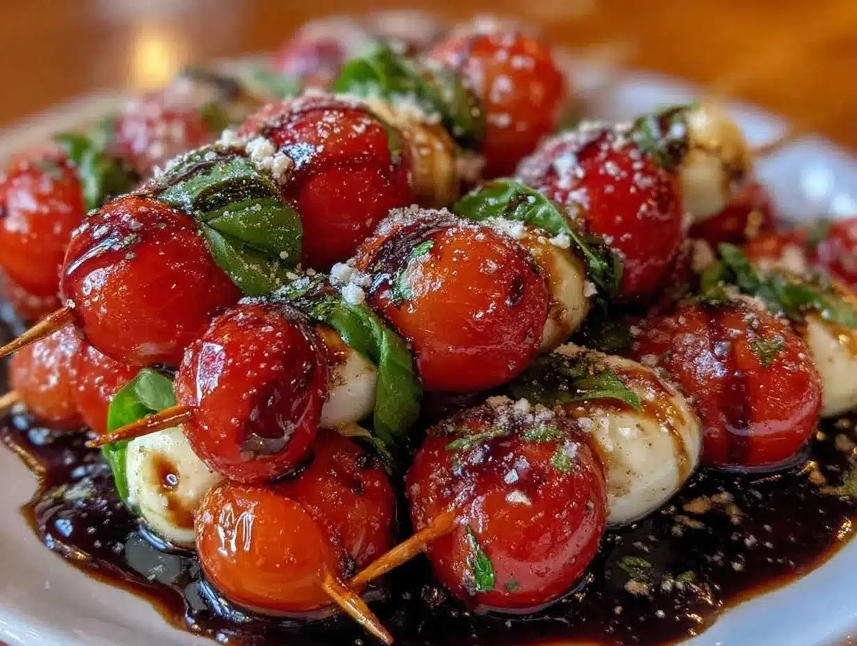Easy Fresh Caprese Skewers preparation steps