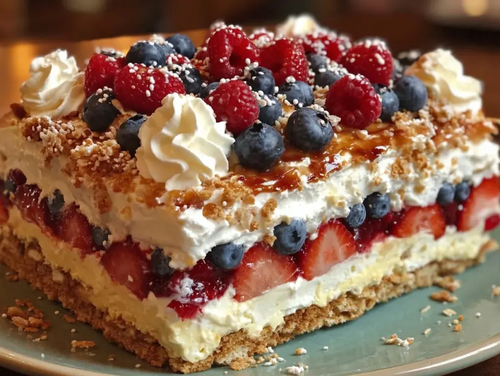 easy no bake patriotic icebox cake - featured image