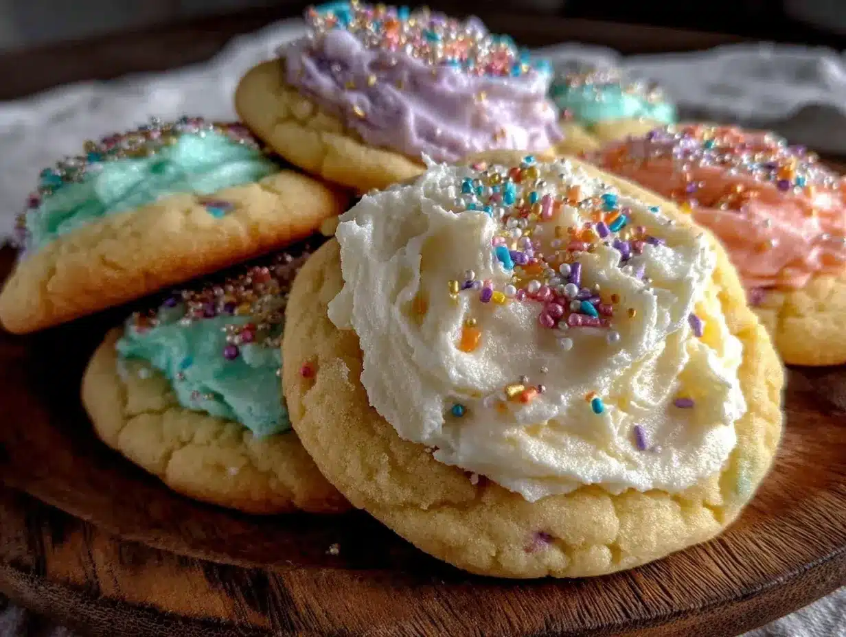 easy rainbow frosted sugar cookies preparation steps