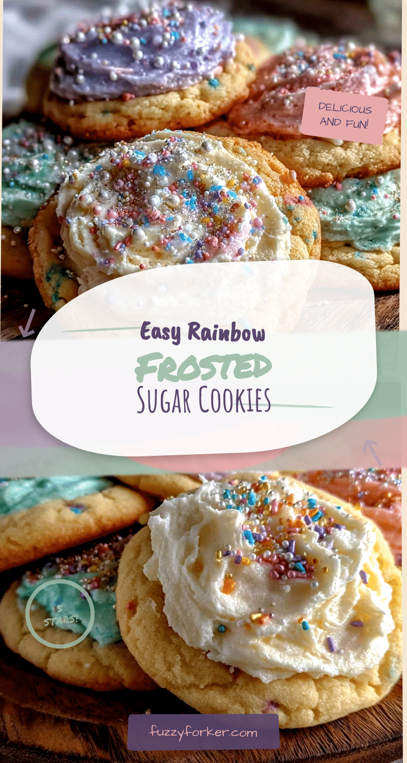 easy rainbow frosted sugar cookies recipe