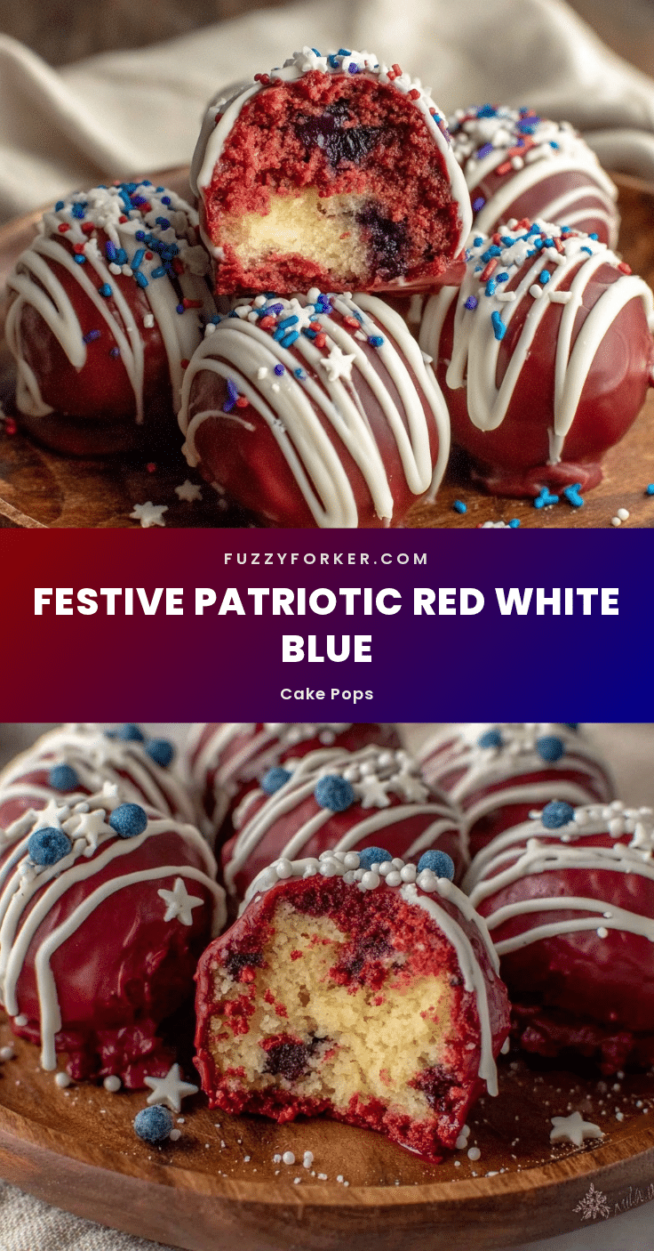 festive patriotic red white and blue cake pops recipe
