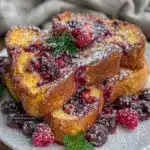 fluffy star-shaped berry stuffed french toast - featured image