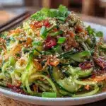 fresh asian cucumber noodle salad - featured image