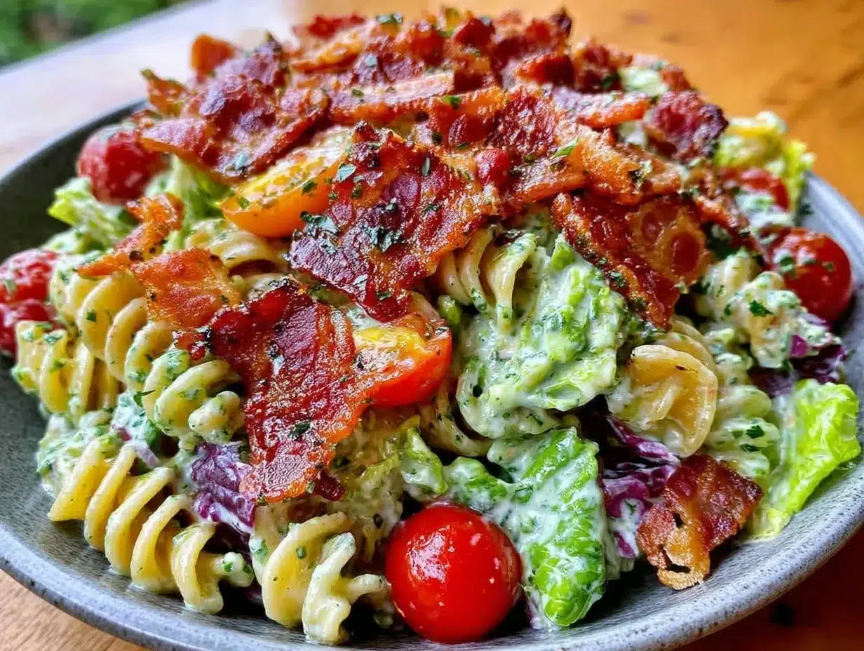 Fresh BLT Pasta Salad preparation steps