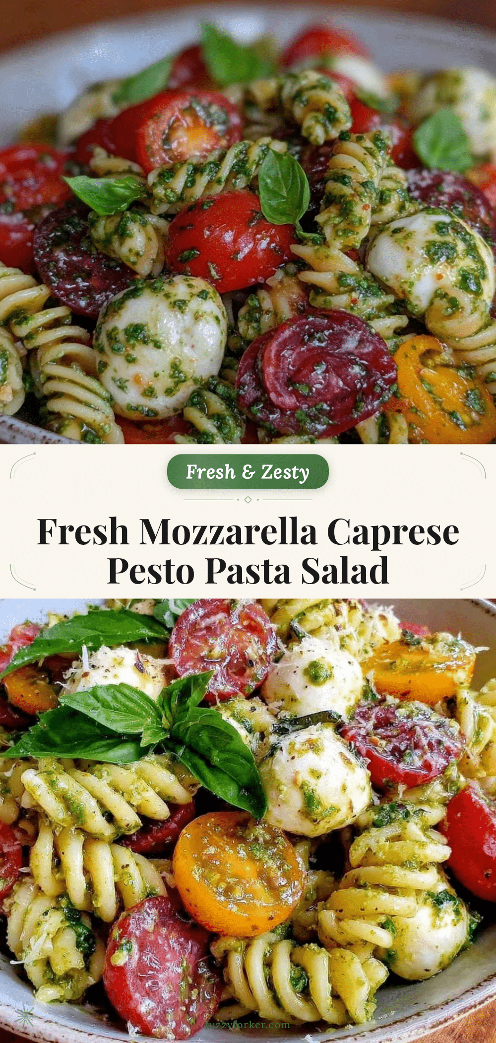fresh caprese pesto pasta salad recipe