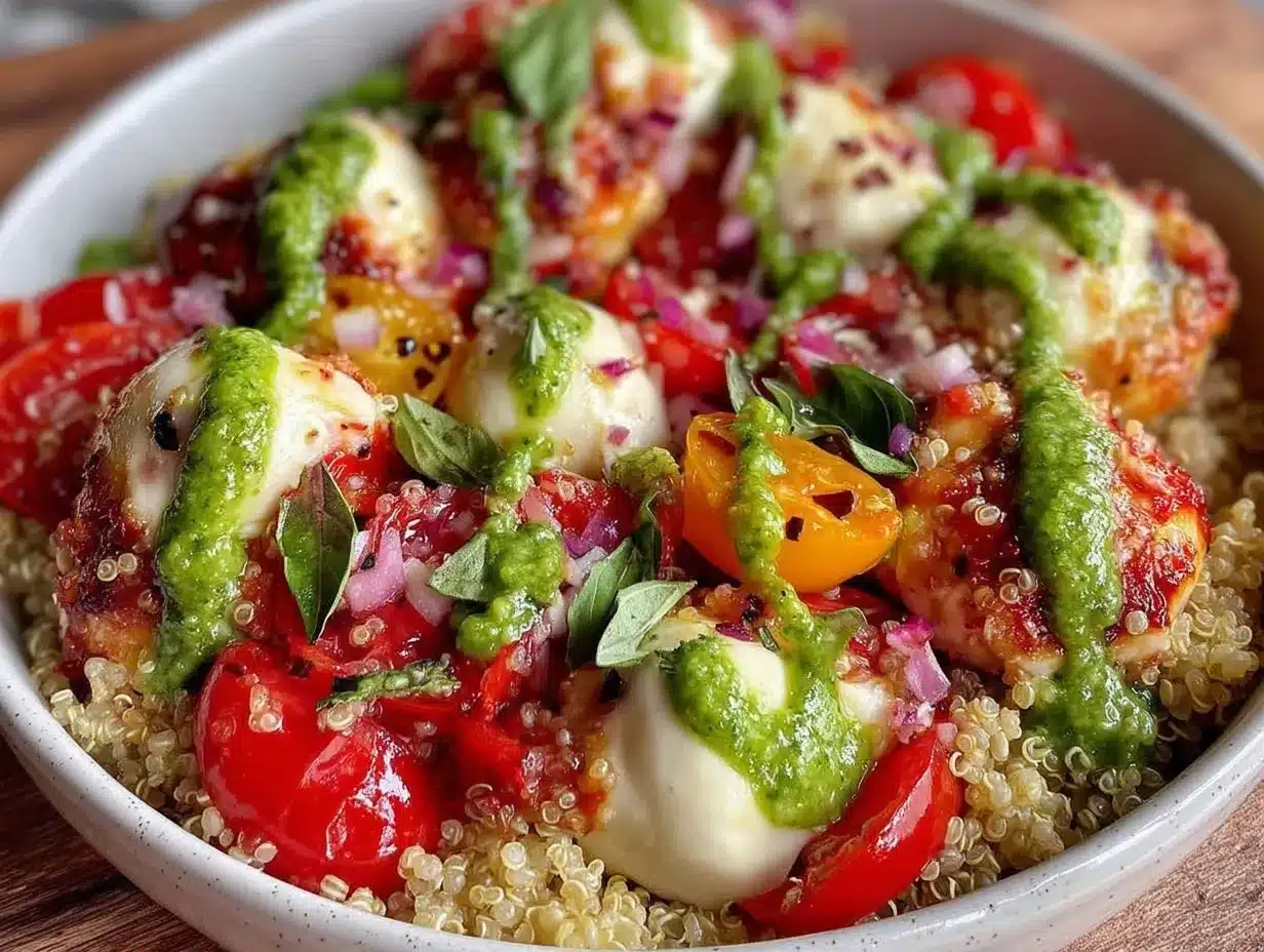 Fresh Caprese Quinoa Bowl preparation steps