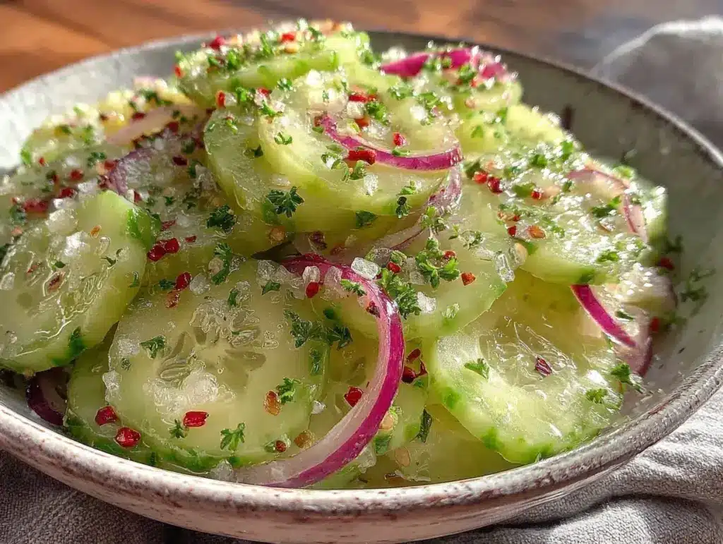 fresh cucumber onion salad - featured image