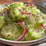 fresh cucumber onion salad - featured image