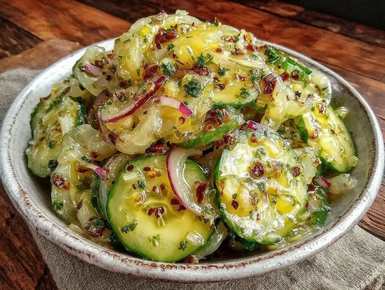 fresh cucumber onion salad preparation steps