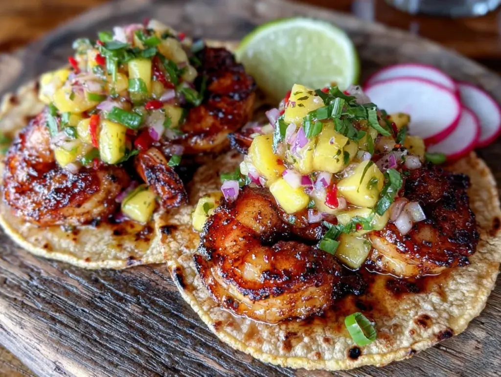 fresh grilled shrimp tacos - featured image