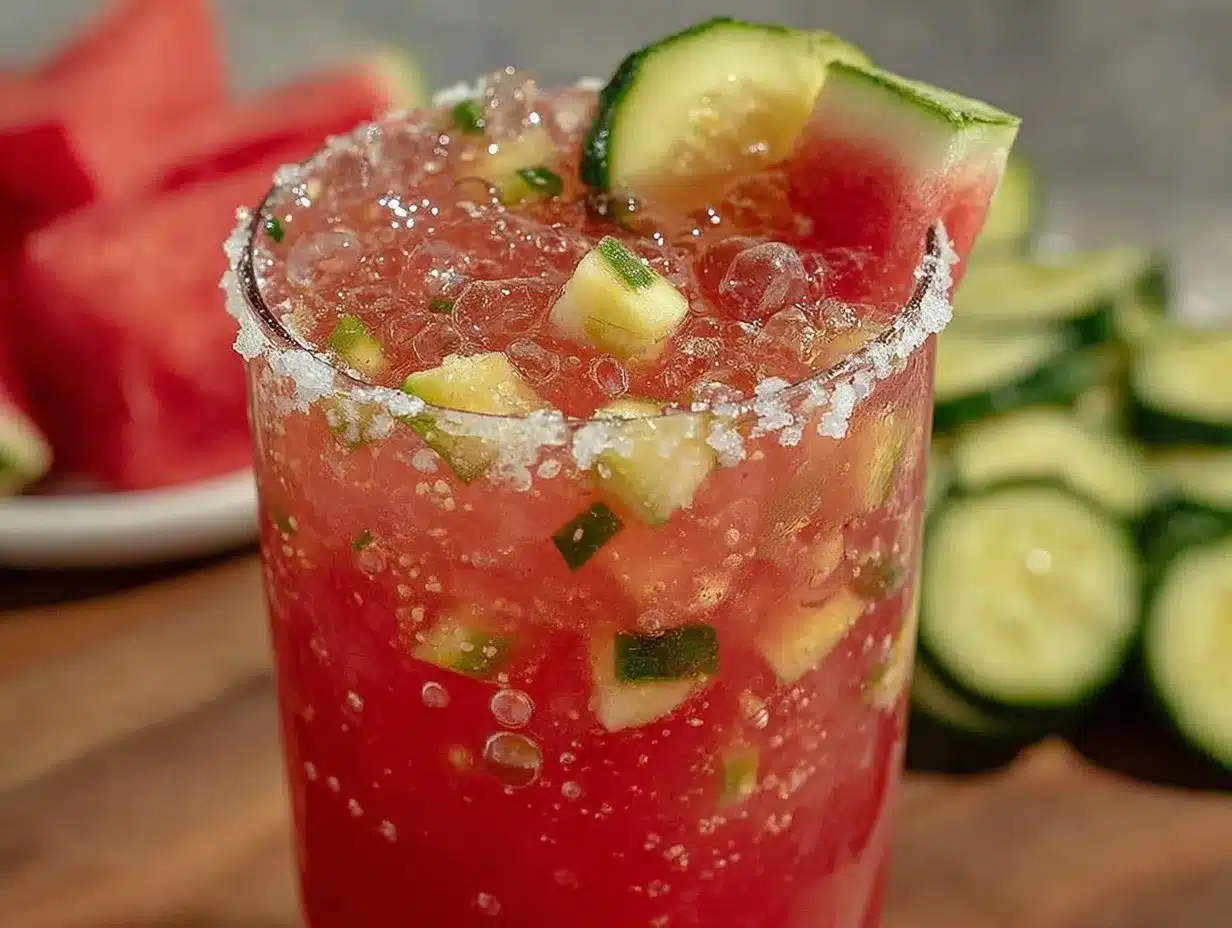 fresh watermelon cucumber agua fresca preparation steps