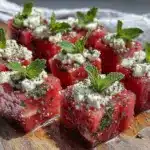 fresh watermelon feta mint salad bites - featured image