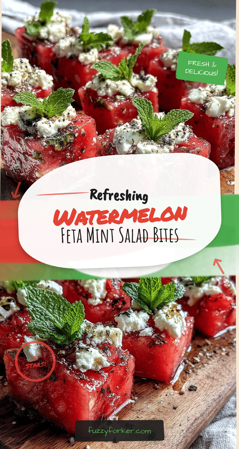 fresh watermelon feta mint salad bites recipe