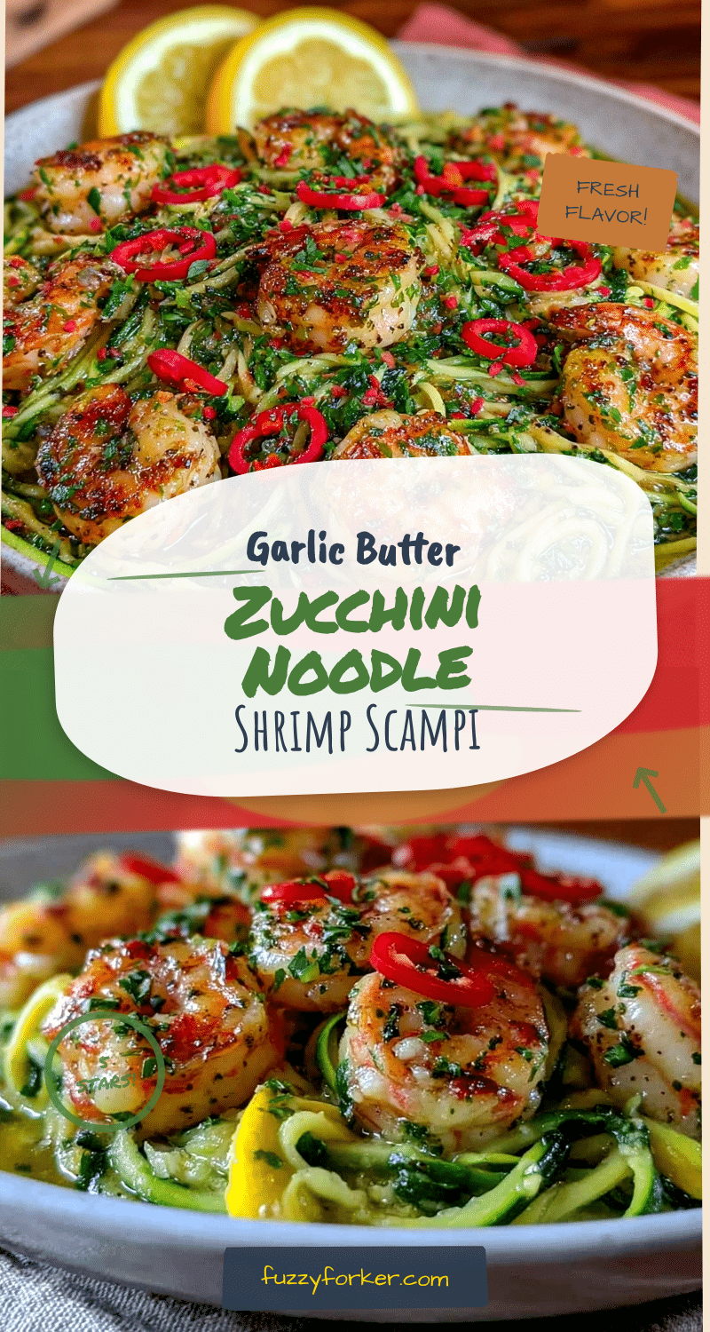 fresh zucchini noodle shrimp scampi recipe