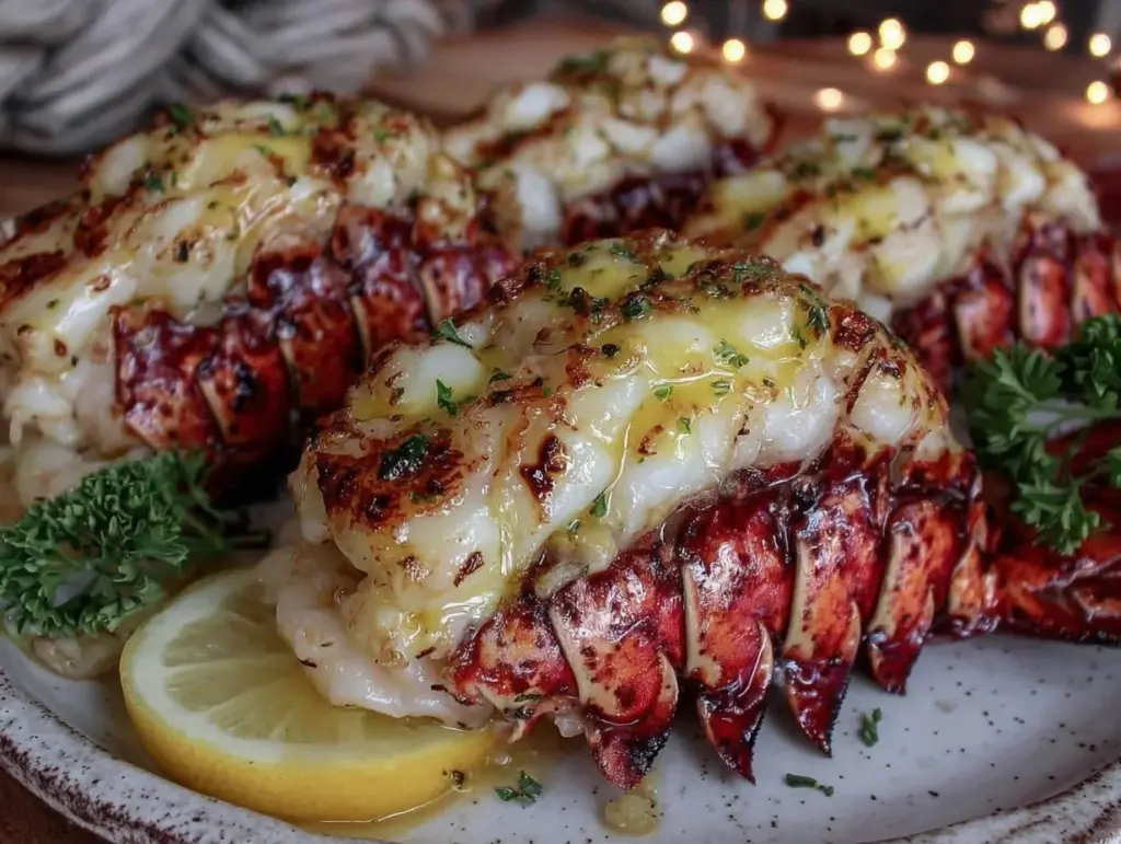 garlic butter grilled lobster tails - featured image