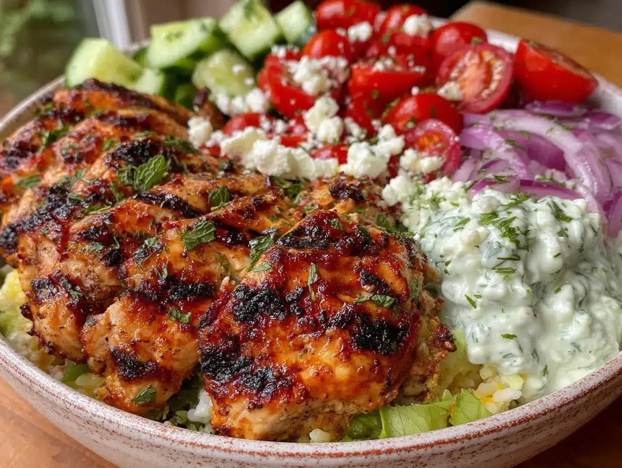 grilled chicken greek bowls preparation steps