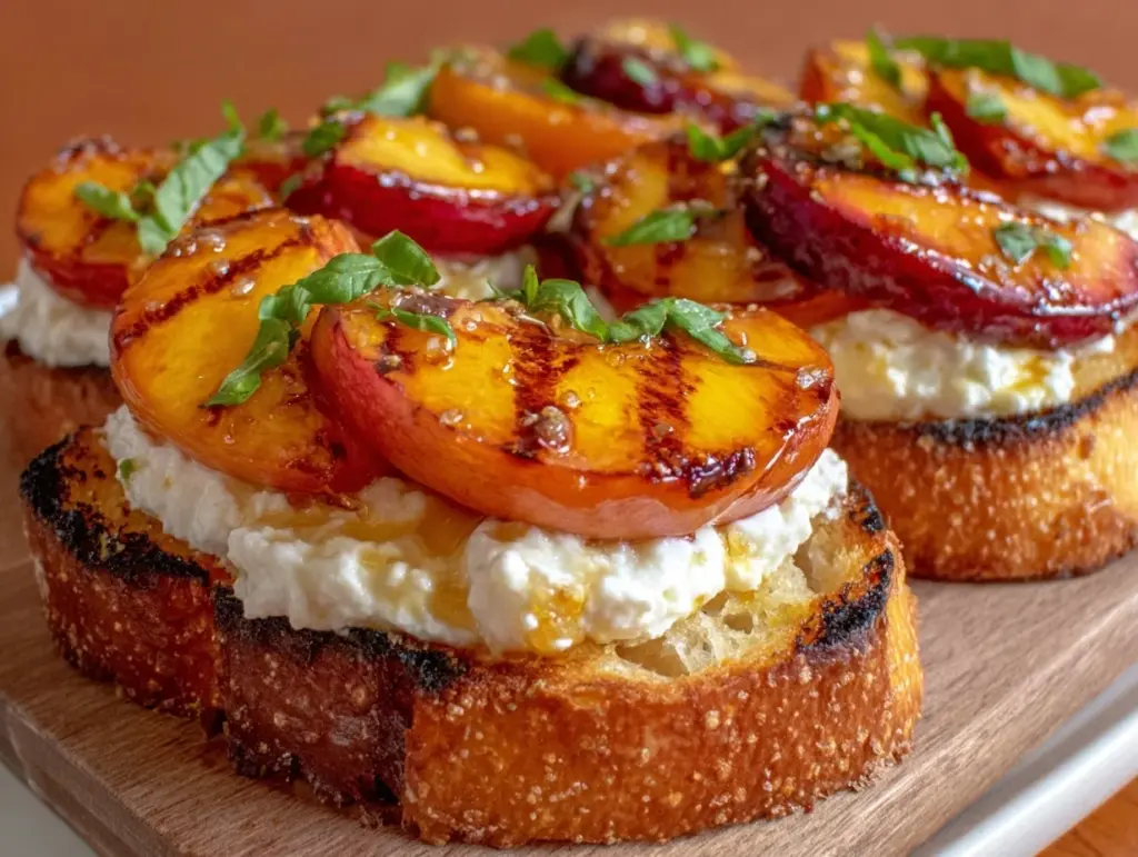 grilled nectarine and burrata toast - featured image