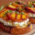grilled nectarine and burrata toast - featured image