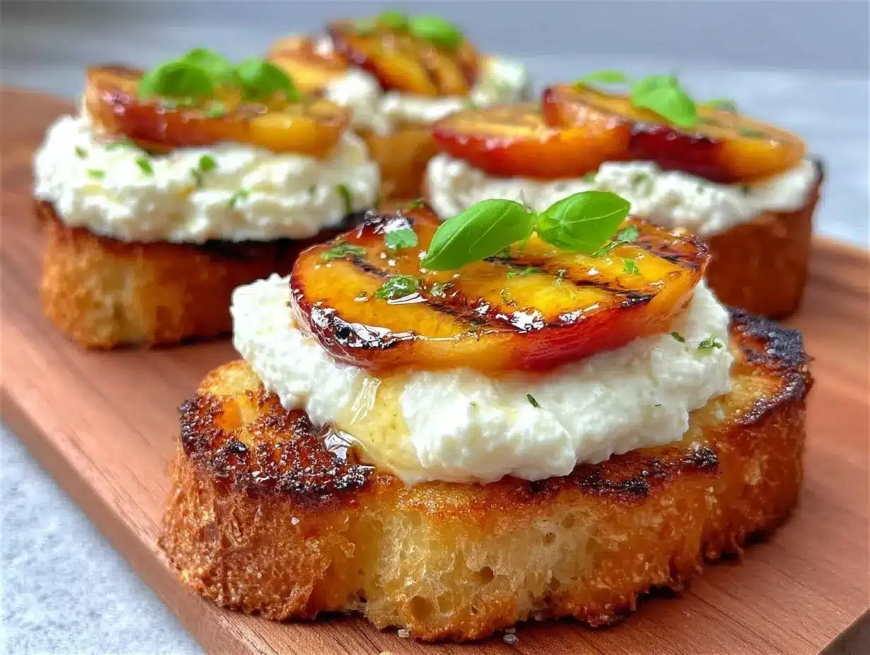 grilled nectarine and burrata toast preparation steps