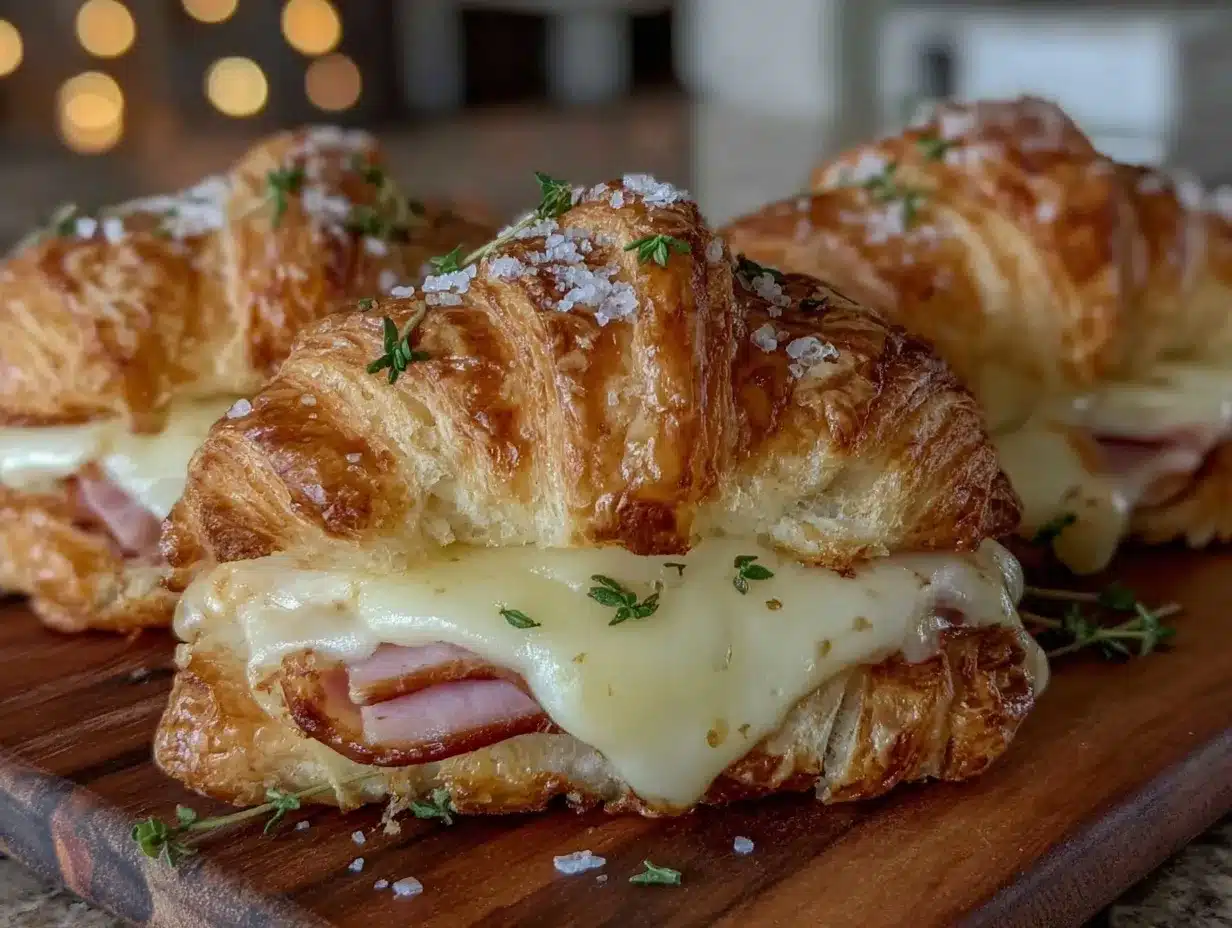 ham and cheese croissant sliders preparation steps