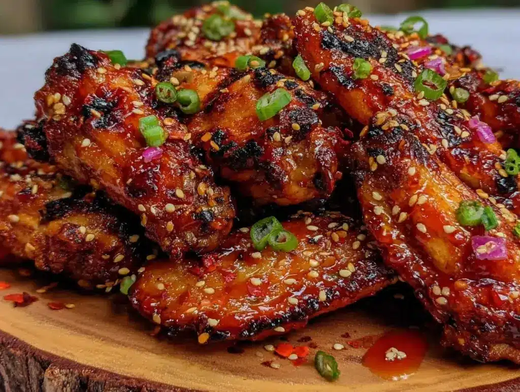 honey sriracha grilled chicken wings - featured image