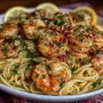 lemon garlic butter shrimp pasta - featured image