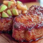 maple bourbon glazed pork chops - featured image