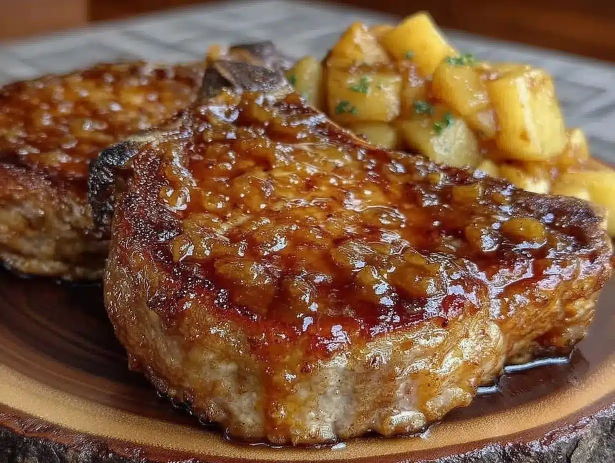 maple bourbon glazed pork chops preparation steps