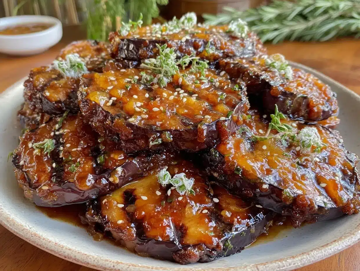 miso honey glazed grilled eggplant preparation steps