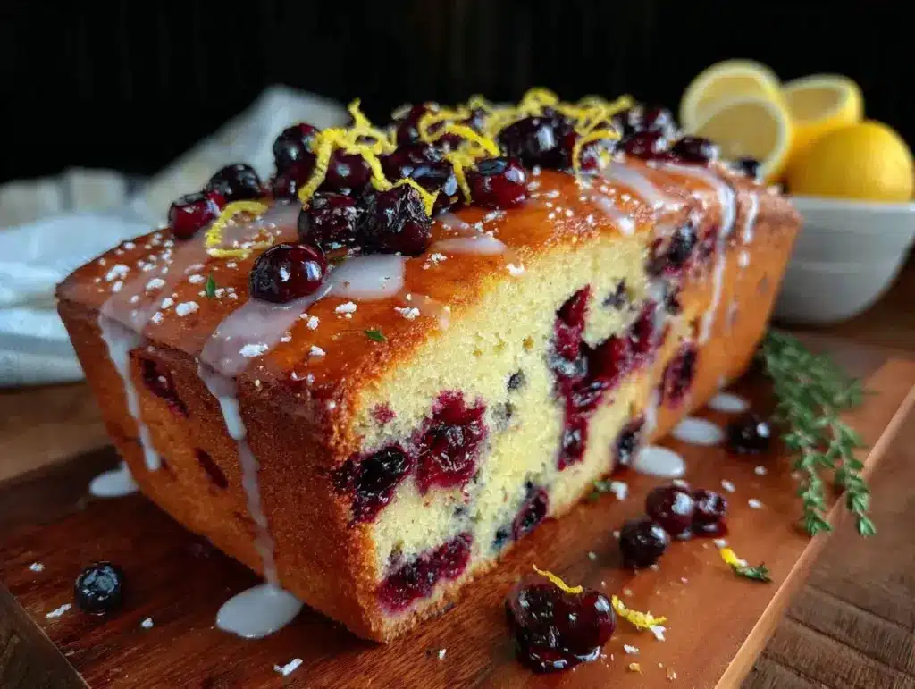 moist fresh blueberry lemon pound cake - featured image