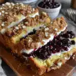 moist huckleberry cream cheese coffee cake - featured image
