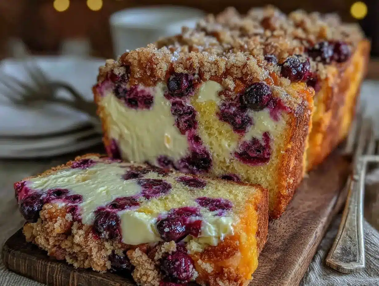 moist huckleberry cream cheese coffee cake preparation steps