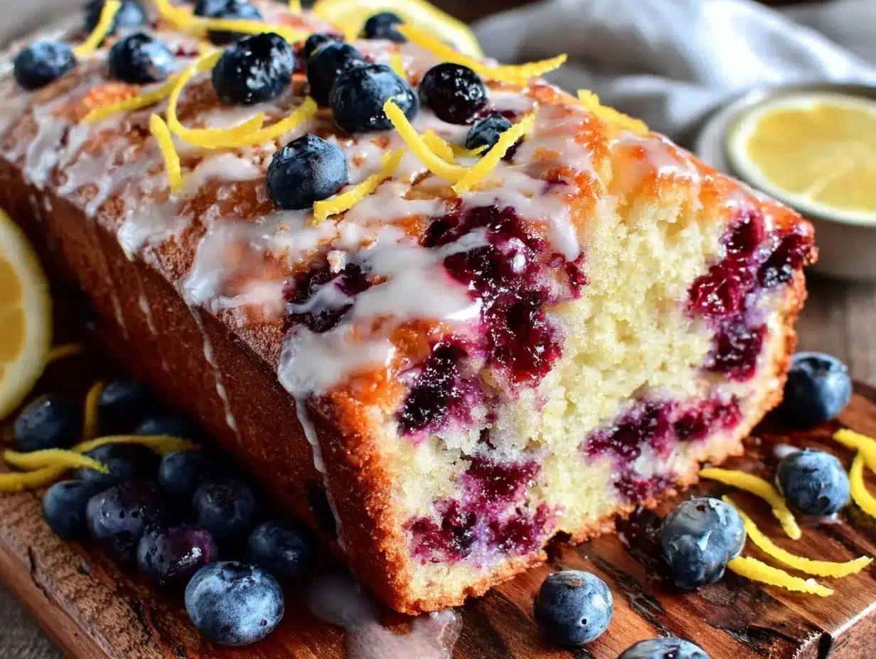 moist lemon blueberry pound cake loaf preparation steps