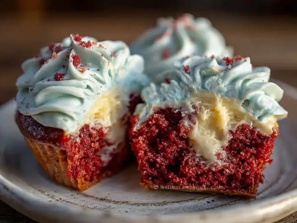 moist red velvet cupcakes - featured image