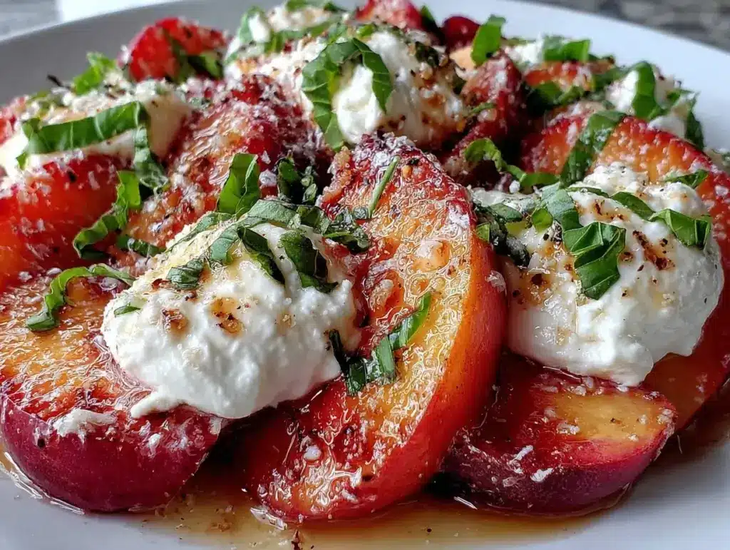 nectarine burrata caprese salad - featured image