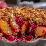 nectarine raspberry crumble recipe - featured image