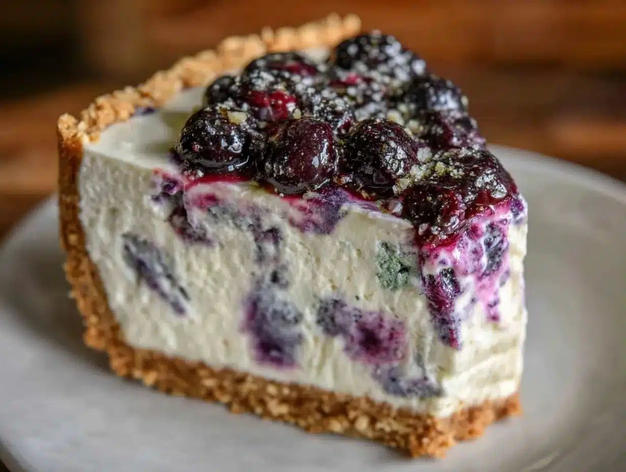 no-bake huckleberry cheesecake preparation steps