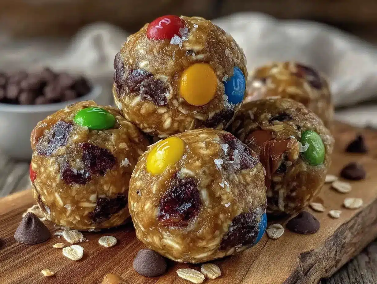 no-bake monster cookie energy bites preparation steps
