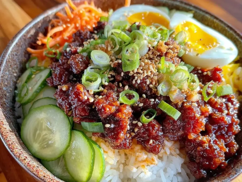quick korean beef bowl - featured image