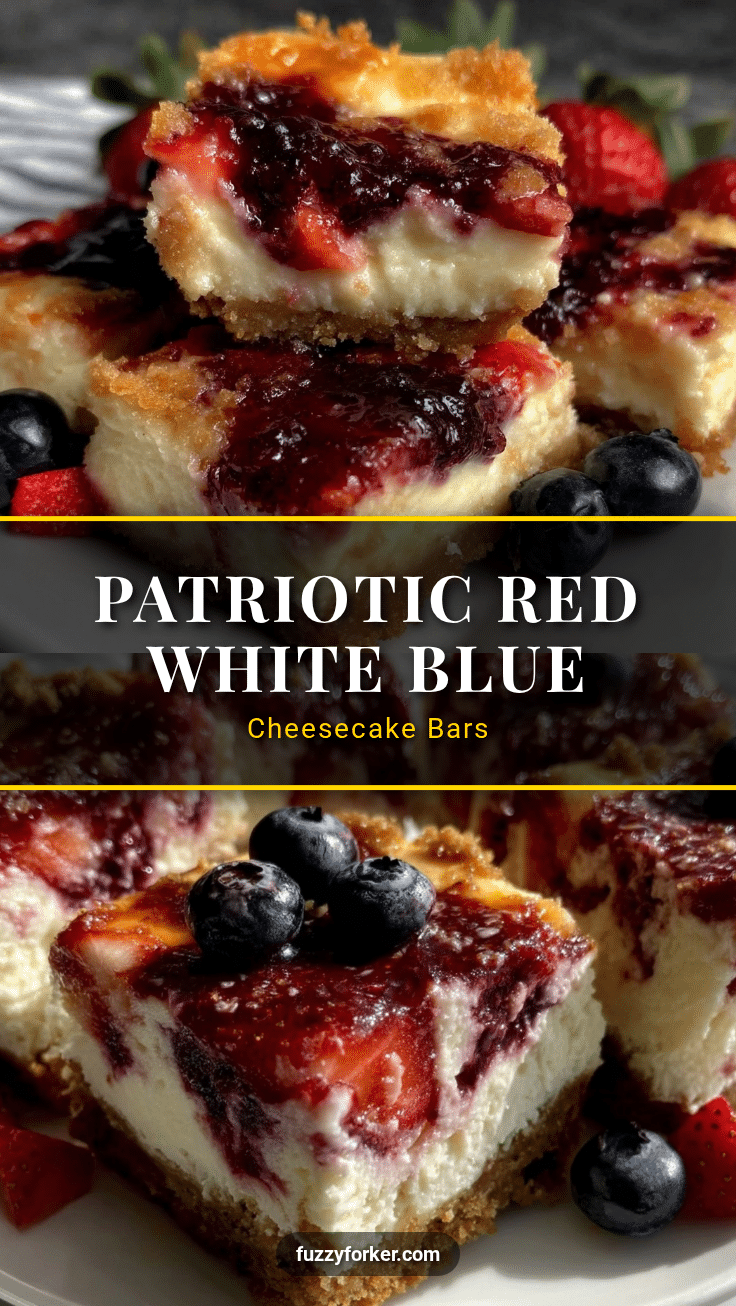 red white and blue cheesecake bars recipe