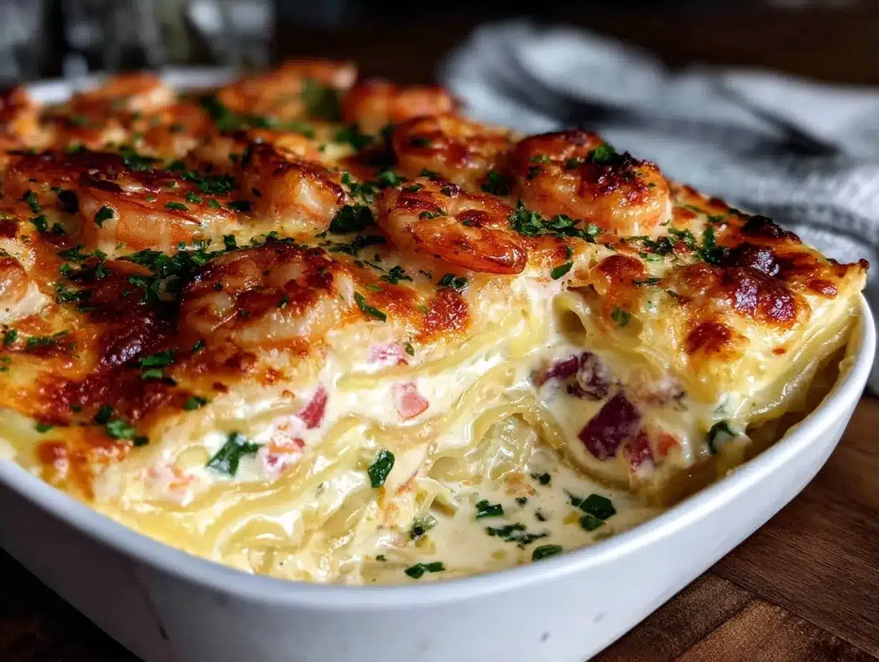 seafood lasagna with white wine cream sauce preparation steps